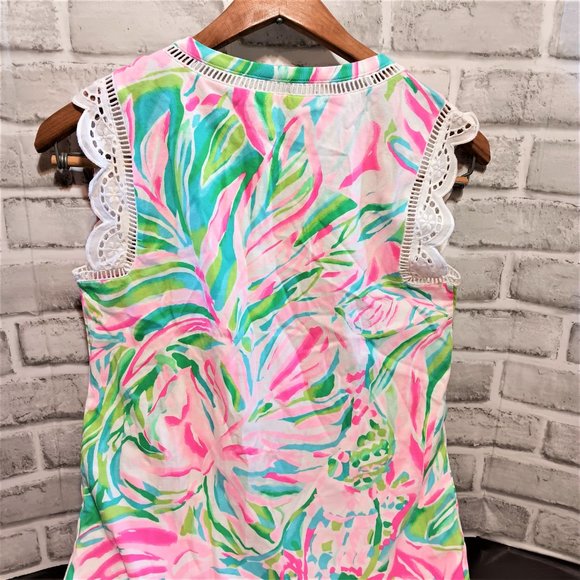 NWT Lilly Pulitzer Agee Dress Croc My World Lace Trim  Dress Size XS Summer cool - Picture 7 of 15